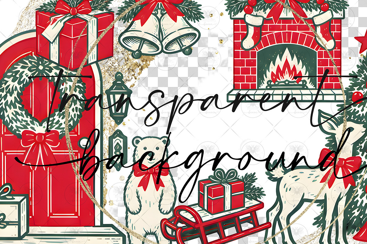 Whimsical Christmas Clipart, a Decorative Illustration by BigCakeBee (Photo 2 of 3)