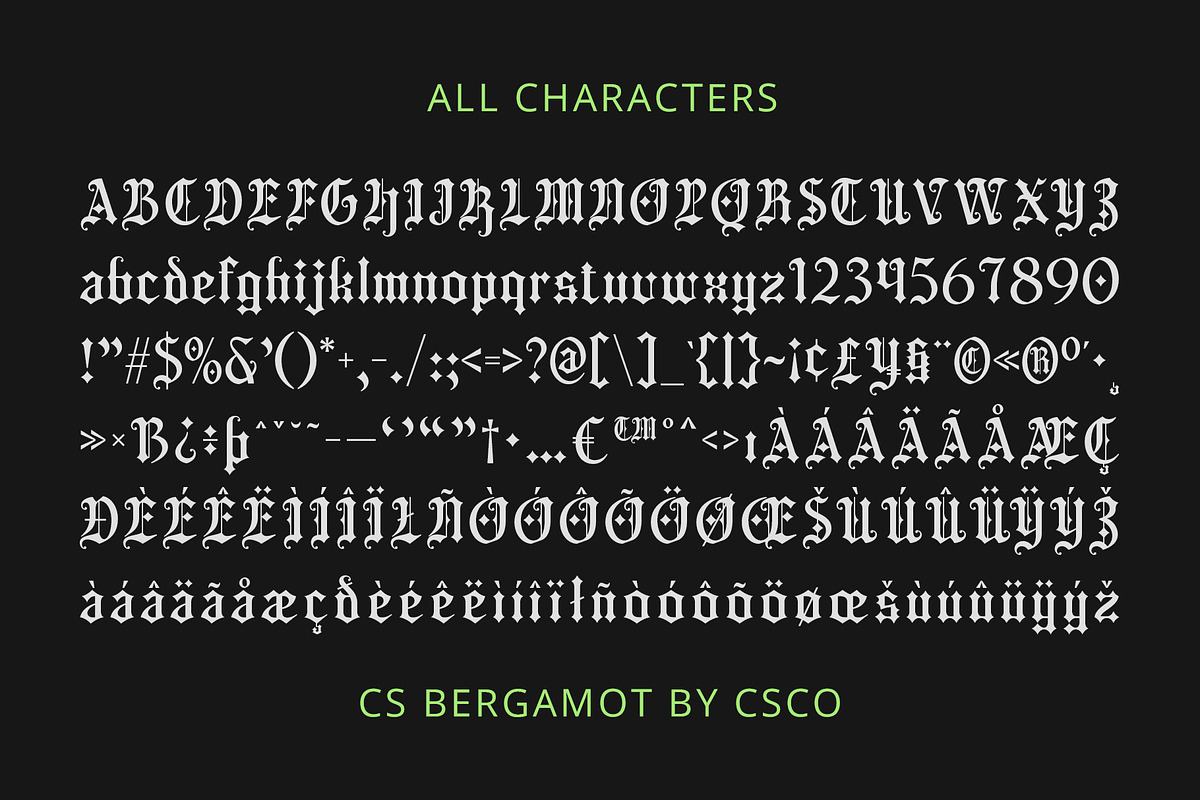 CS Bergamot – Blackletter Font, a Blackletter Font by Craft Supply Co. (Photo 8 of 8)