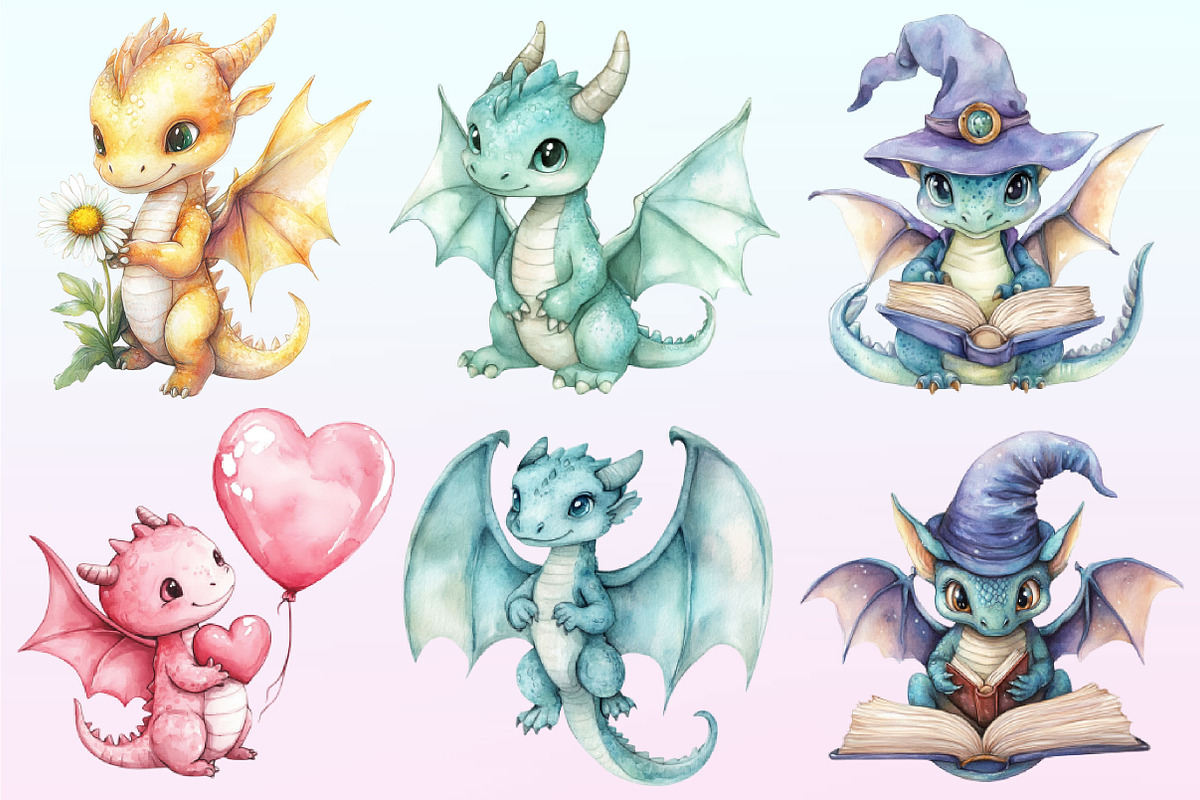 Baby Dragon Sublimation Clipart, a Graphic by CitraGraphics (Photo 2 of 4)