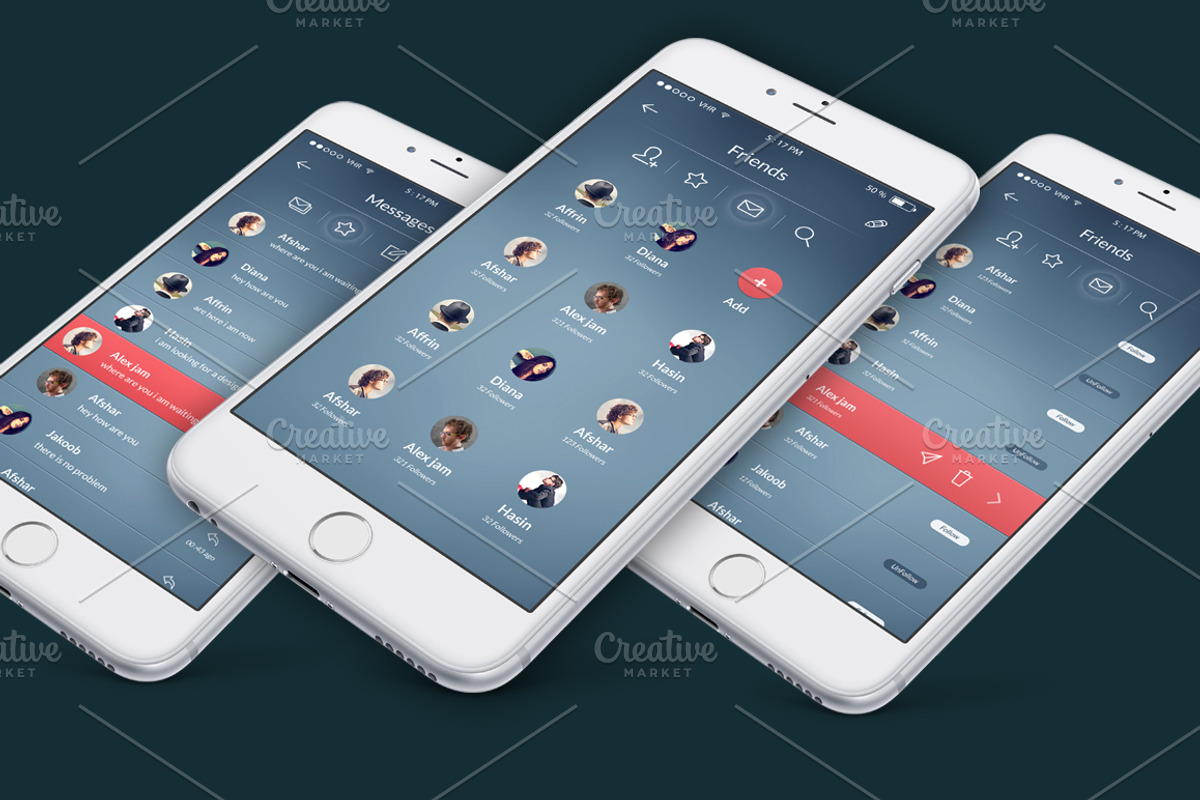 Mobile and Tablet UX UI kit, an UI Kit Template by Alireza Farzad