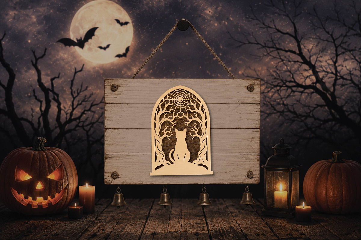 Spooky Tree & Black Cat Halloween, an Object Graphic by DreamPrint404 (Photo 3 of 3)