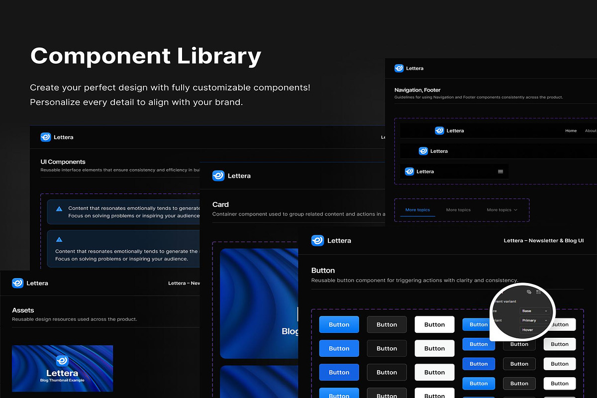 Lettera – Newsletter & Blog UI, an UI Kit Template by Lumina_ui_ux202 (Photo 4 of 7)