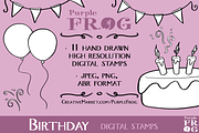 BIRTHDAY - Digital Stamps / Brushes, an Outline Icon by Purple Frog (Thumbnail 2 of 2)