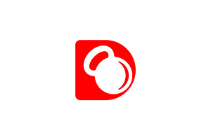 Kettlebell D Letter Logo Template