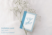 Elegant blue wedding invitation set, an Invitation Template by MariiaVD (Thumbnail 4 of 11)