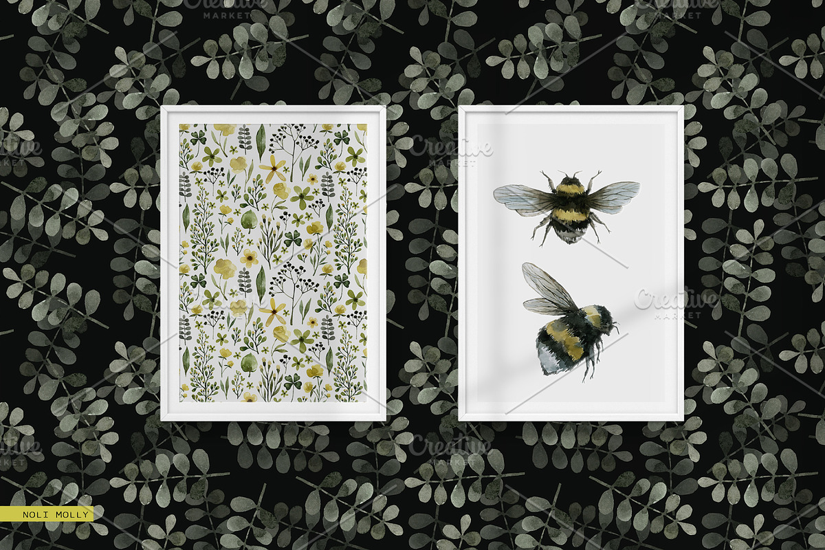 Yellow flowers. Watercolor set., an Illustration by Noli Molly Store (Photo 3 of 8)