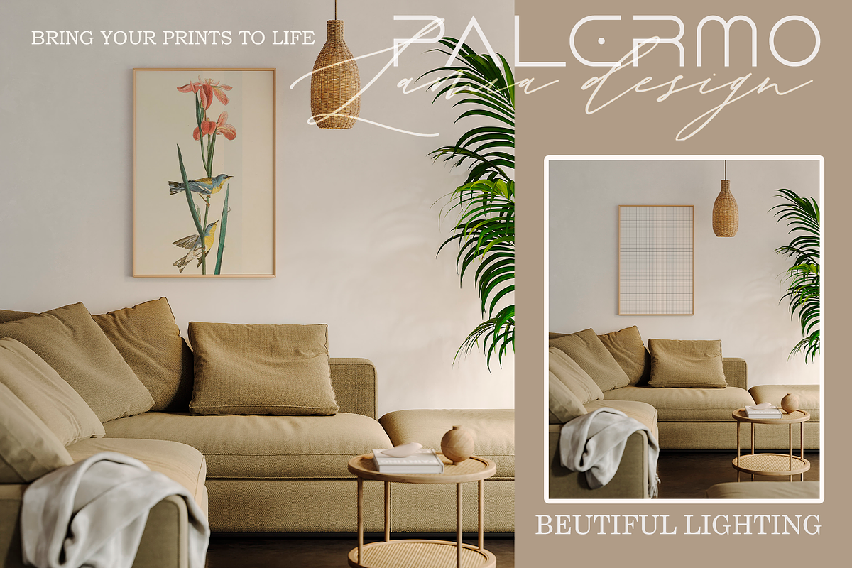 Palermo Room & Natural Frame Mockup, a Household Mockup by LAMIA DESIGN (Photo 15 of 21)