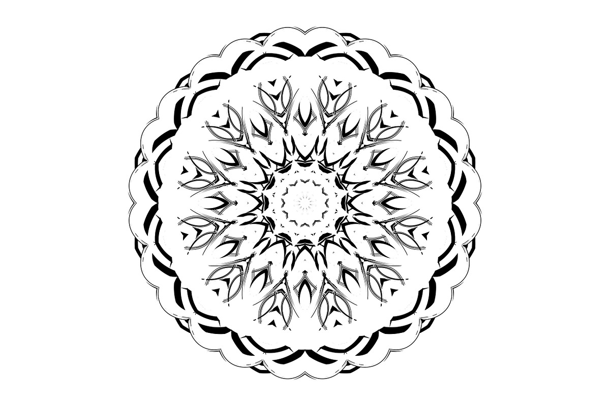 Ornamental Black White Mandala Pack, a Decorative Illustration by NJ Himel (Photo 74 of 103)
