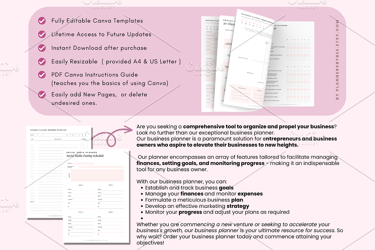 Start-Up / Small Business Planner, a Print Template by PlannersByBee (Photo 3 of 6)