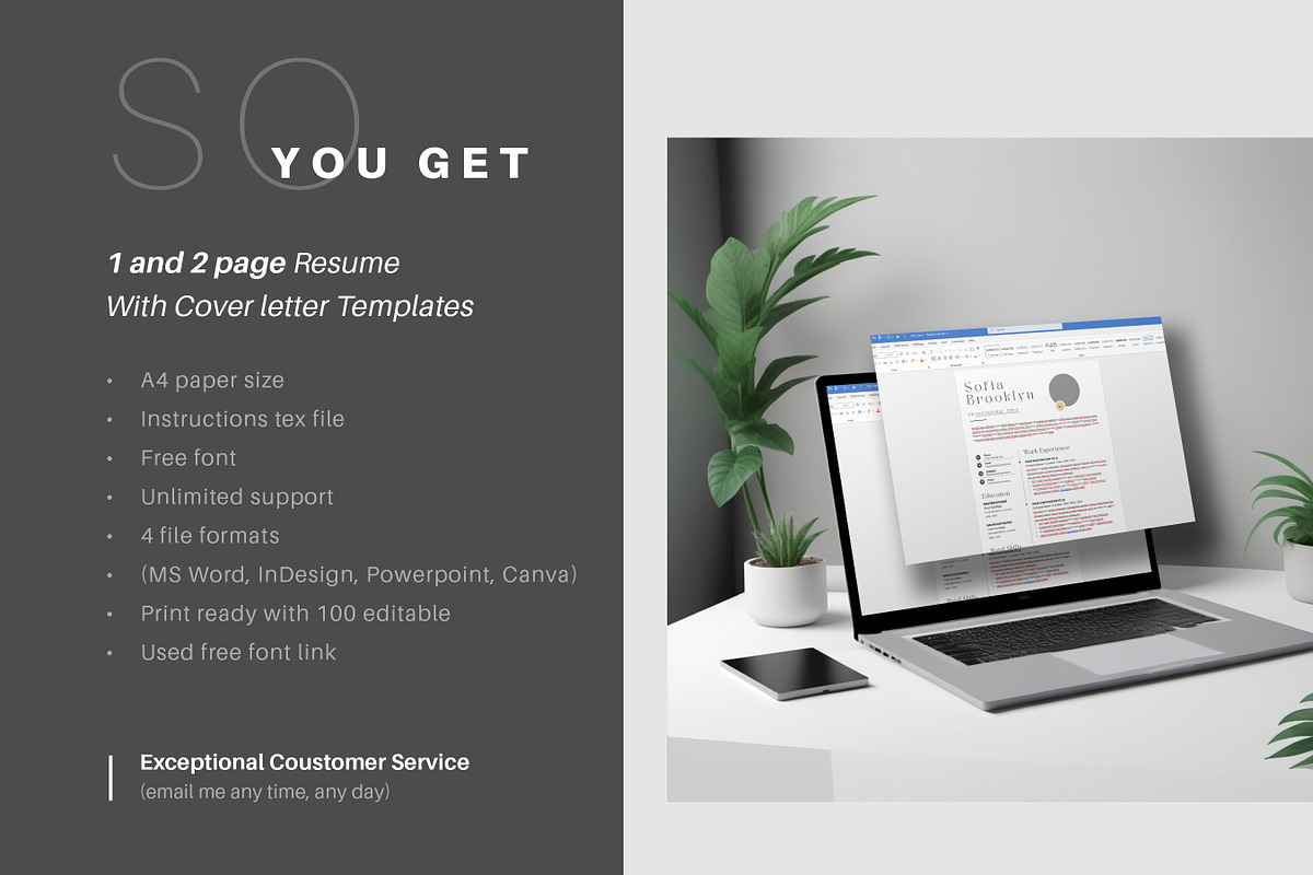 Resume Template, ATS Resume, Canva, a Resume Template by Niofix (Photo 6 of 7)
