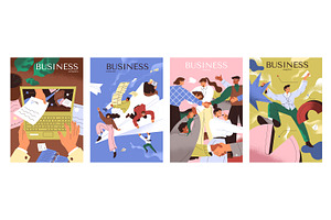 Business processes posters set, a Finance Illustration by PaperTrident