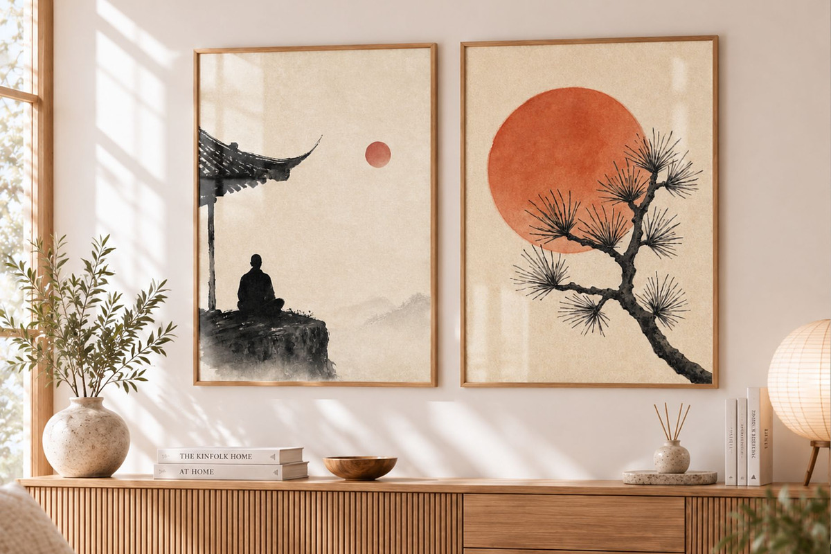 Zen Japanese Wall Art Prints, a Decorative Illustration by Selenique Studio (Photo 5 of 12)