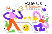 8 Rate Us Vector Illustration, a Person Illustration by denayunebgt (Thumbnail 1 of 3)