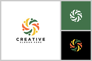Diverse Community People Logo, a Person Illustration by quadrazo