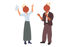 Office workers with bombs instead of, a Person Illustration by Vectorbuum
