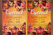 Floral Birthday Invitation, a Card Template by KiraYamato Design Studio (Thumbnail 2 of 4)
