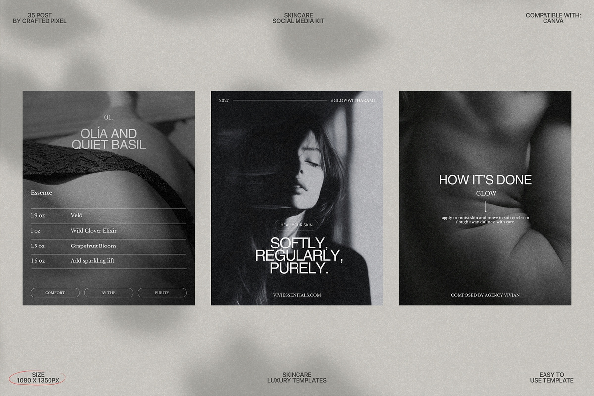 Clean Beauty Canva Post Layouts preview 7