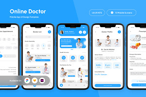 Mediva - Online Doctor App UI, an App Template by trabaskriya