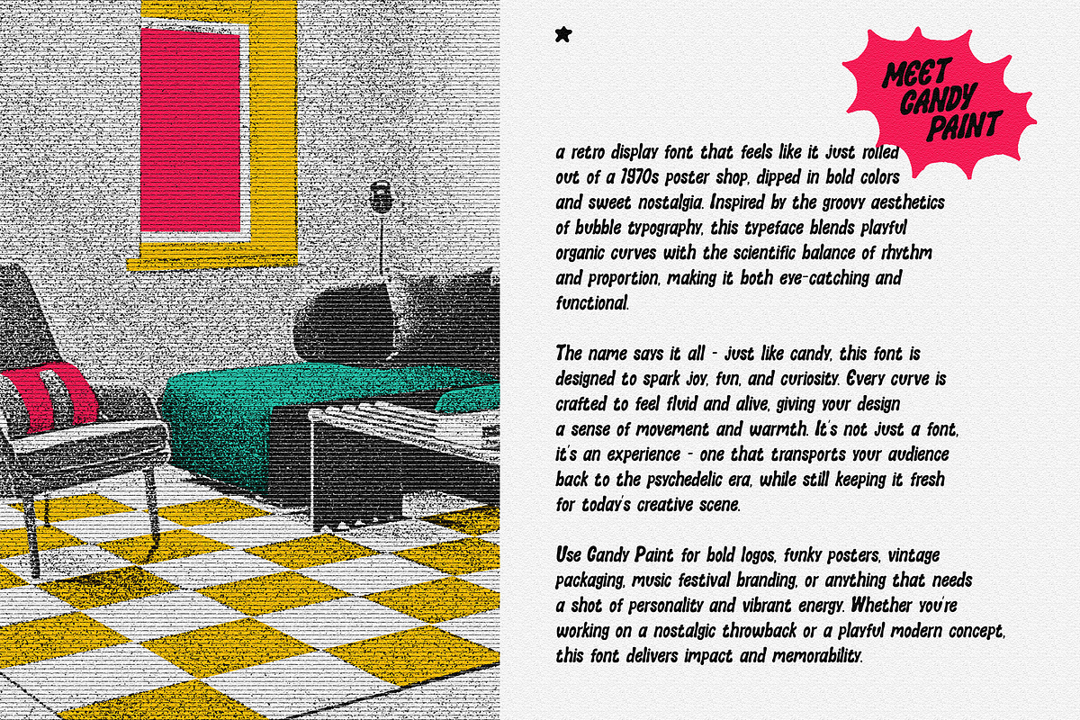 CandyPaint - Retro Groovy Font, a Sans Serif Font by Typeparties (Photo 4 of 9)