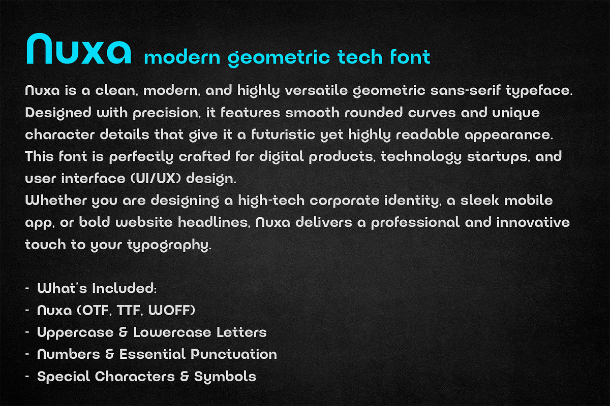Nuxa Minimalist Tech Typeface, a Sans Serif Font by OWPictures (Photo 7 of 8)