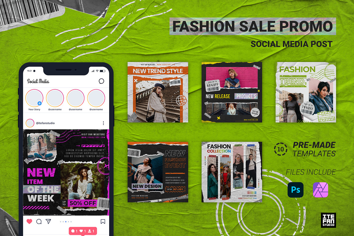 Fashion Sale Promo Social Media Post, a Social Media Template by itefan Studio (Photo 1 of 4)
