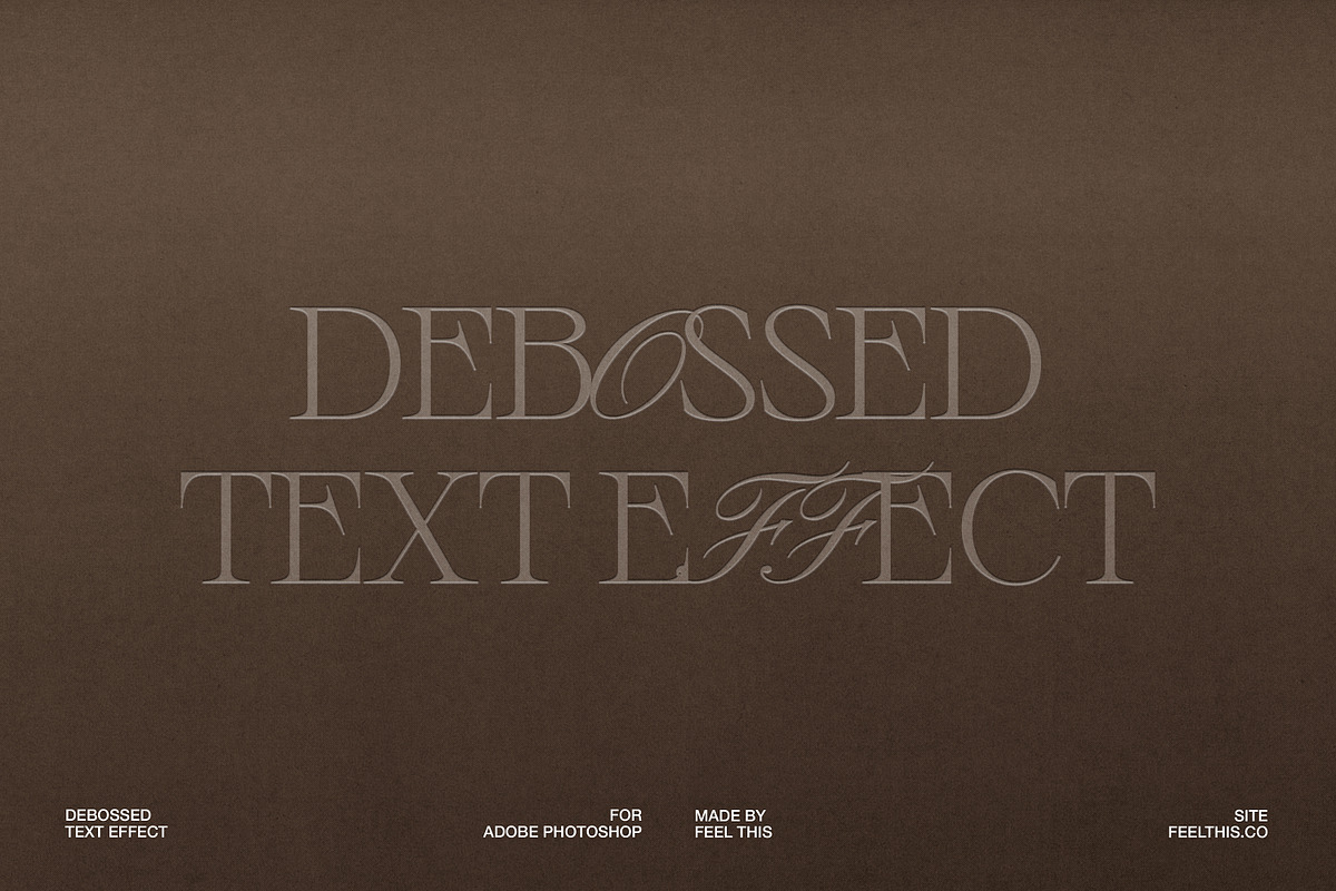 Debossed Paper Text Effect, a Packaging Mockup by Feel This (Photo 1 of 4)