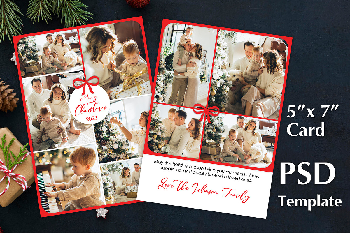 Christmas Card Photo Template PSD, a Card Template by PSD templates and Photos (Photo 1 of 4)