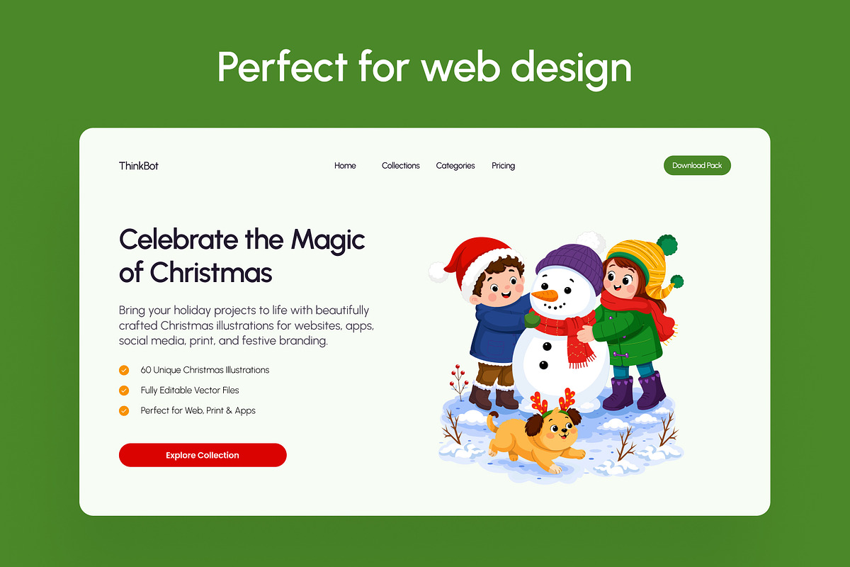 60 Christmas Flat Illustrations, a Decorative Illustration by Brickclay (Photo 3 of 11)