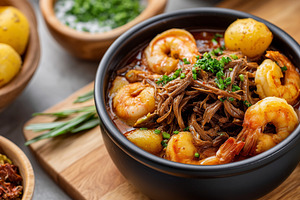 Delicious seafood stew with shrimp, a Food & Drink Photo by MistyDay