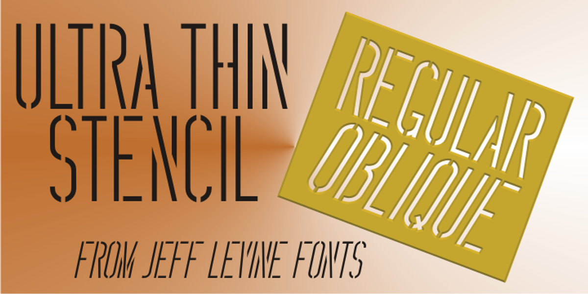 Ultra Thin Stencil JNL, a Sans Serif Font by Jeff Levine Fonts