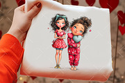 Whimsical Valentine Girl Clipart, an Illustration by OK Design (Thumbnail 5 of 6)