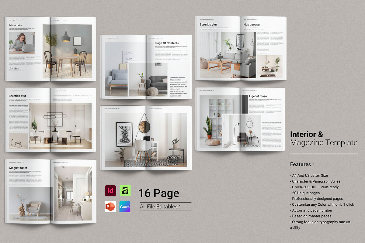 Interior Design & Magazine Template, a Magazine Template by GoldenGrid Studio (Photo 12 of 12)