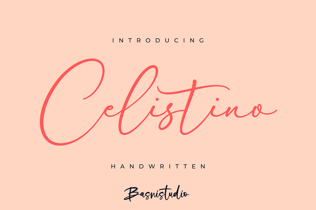 Celistino Handwritten Font, a Script Font by Basnistudio (Photo 1 of 10)