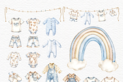 Watercolor baby boy toy blue clipart, a Decorative Illustration by Invite to Clipart (Thumbnail 3 of 7)