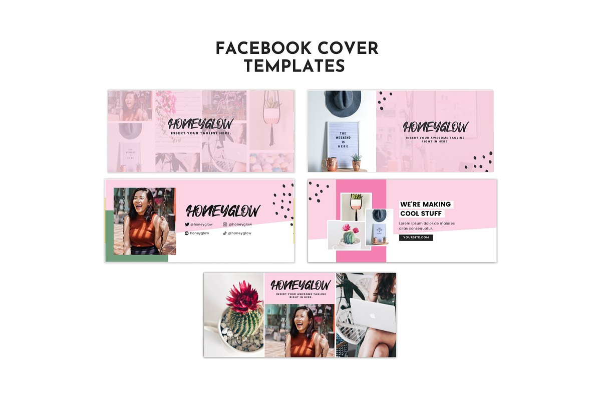 Facebook Template Pink Canva Set, a Social Media Template by ltsdesigns (Photo 2 of 5)