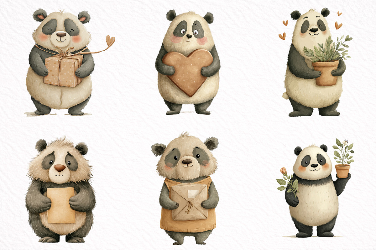 Mothers Day Funny Panda Clipart, an Illustration by DreamArtGraphic (Photo 4 of 8)