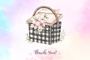Luxury Black Gingham Summer Clipart, an Illustration by Watercolor design (Thumbnail 10 of 12)