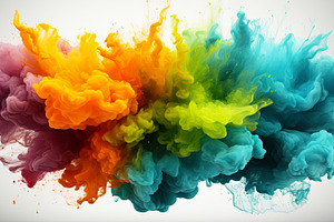 Abstract colorful smoke ink splatter, an Abstract Photo by Pixeness Studio
