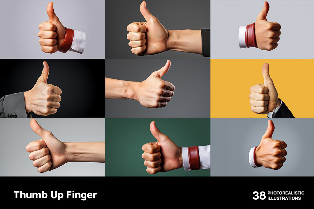 Thumb Up Finger. 38 images, a Person Illustration by Handmadefont (Photo 8 of 10)