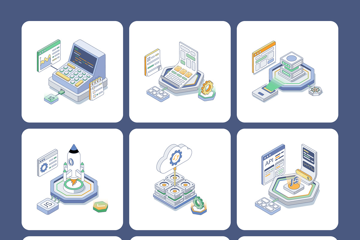 50 Web Development Illustrations, a Technology Illustration by Creative Stall (Photo 9 of 11)