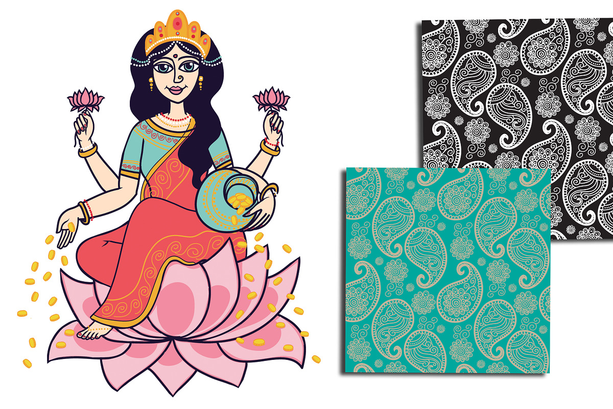 Hindu Goddess Lakshmi., an Illustration by Nata Savina Art (Photo 2 of 2)