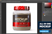 2lb Whey Protein Jar Mockup C3-Pro, a Packaging Mockup by Design Warlord (Thumbnail 3 of 17)