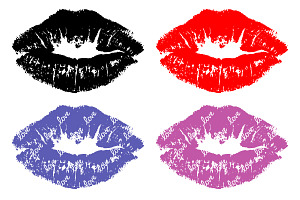 Kiss Lips SVG Lipstick Mark Print