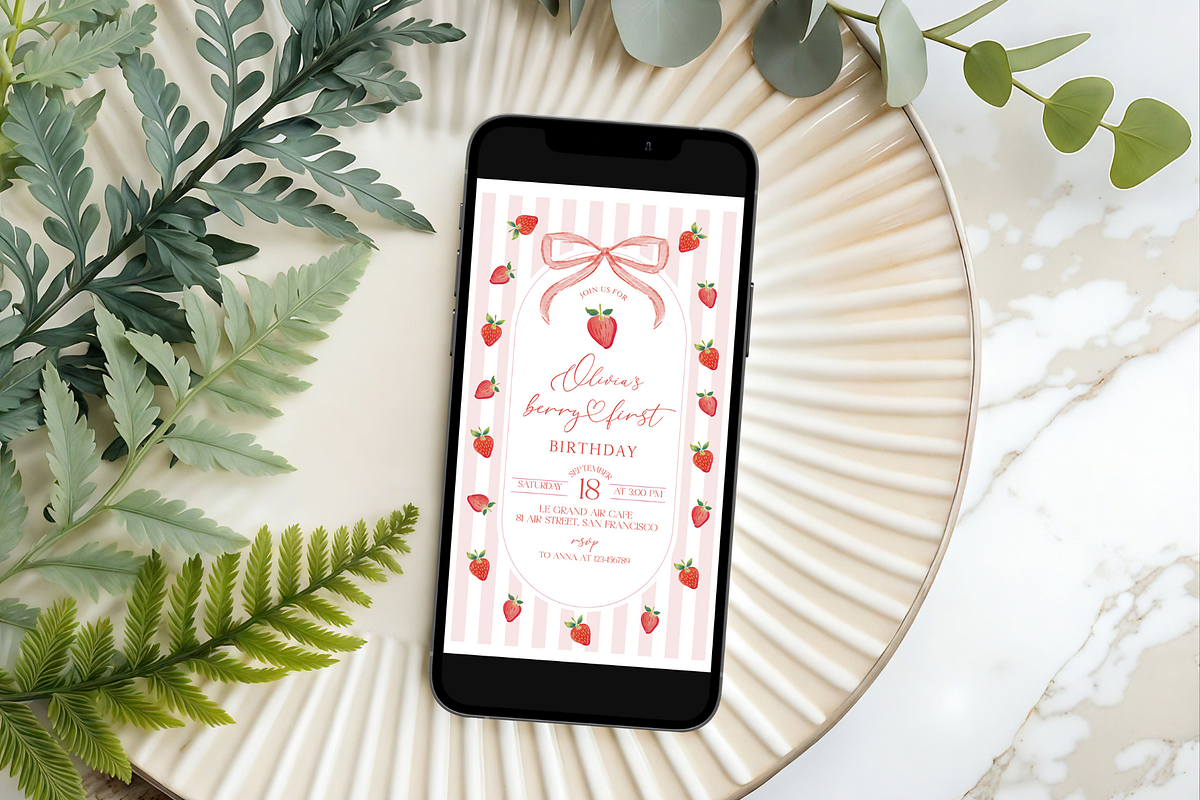 Berry Pink Bow Invite, an Invitation Template by Digital_Mind (Photo 3 of 3)