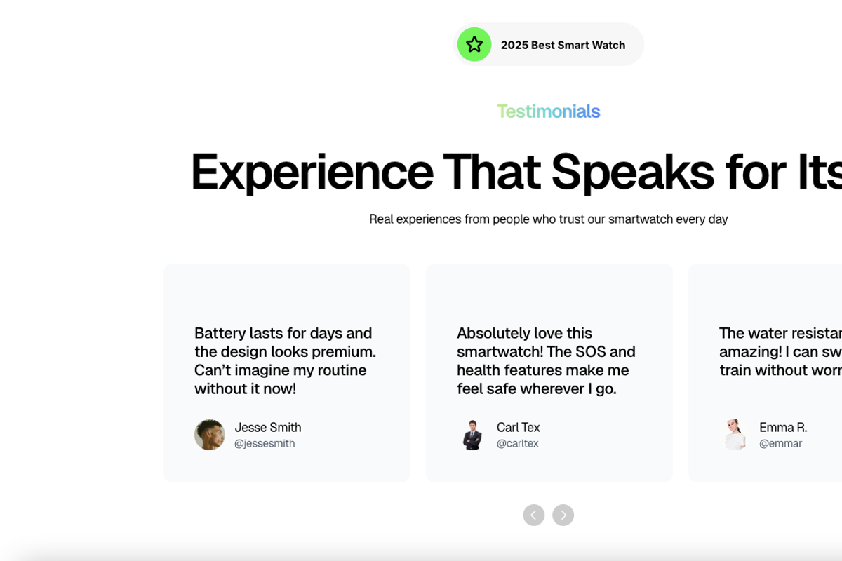 SmartWatch Landing Page-Framer HTML, a Landing Page Template by Simona Meleca (Photo 2 of 3)