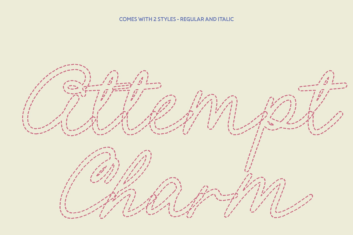 CS Megara Dashed, a Script Font by Craft Supply Co. (Photo 3 of 8)