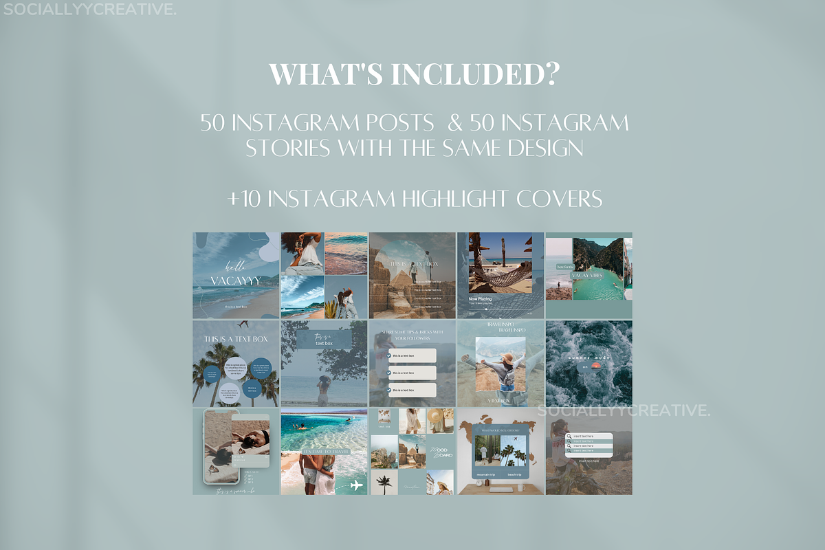 Travel Instagram Canva Templates, a Social Media Template by SociallyyCreative (Photo 2 of 9)