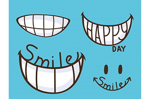 Cartoon Smile Happy Set