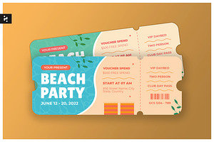 Beach Party Ticket, an Invitation Template by Neermana