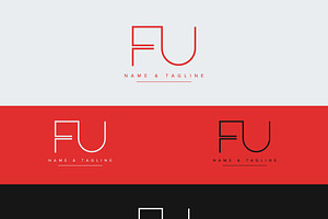 Initial letters monogram logo FU